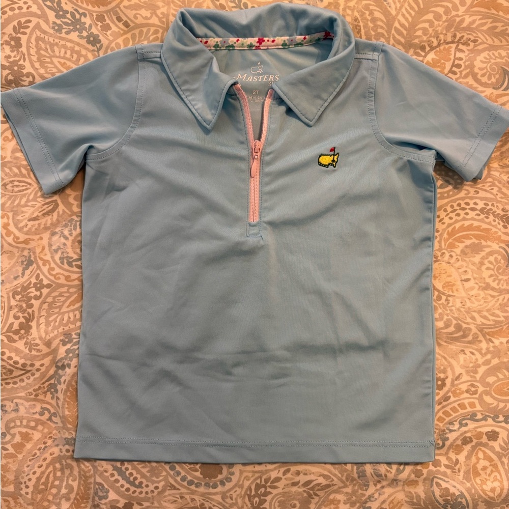 Masters Light Blue Kids Polo Shirt with Zipper